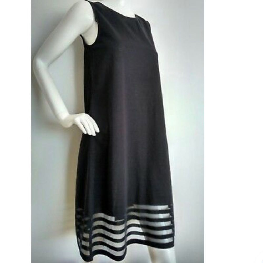 COS Black Sleeveless A-Line Dress with sheer accents at hem Size XS - Picture 13 of 15
